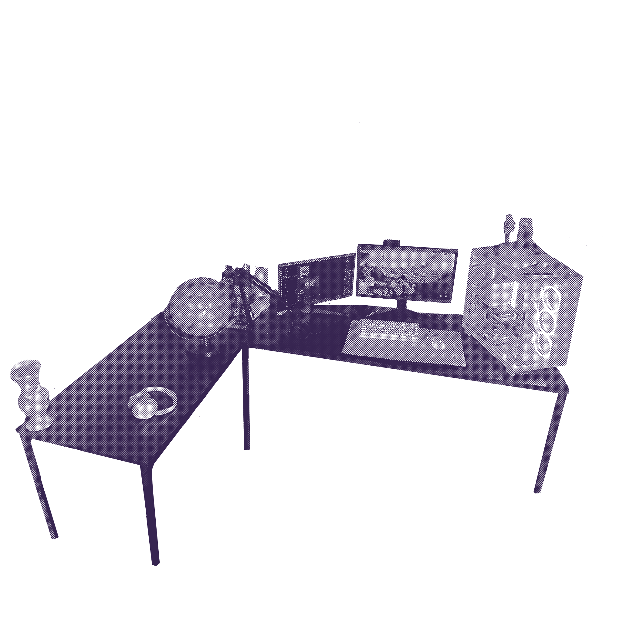 Interactive desk scene